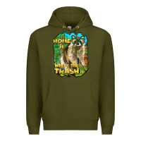 Army Green raccoon home is where the trash is Premium Hoodie - BarkalooDesign
