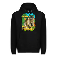 Black raccoon home is where the trash is Premium Hoodie - BarkalooDesign