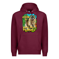 Burgundy raccoon home is where the trash is Premium Hoodie - BarkalooDesign