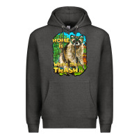 Charcoal Heather raccoon home is where the trash is Premium Hoodie - BarkalooDesign