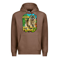 Chestnut raccoon home is where the trash is Premium Hoodie - BarkalooDesign