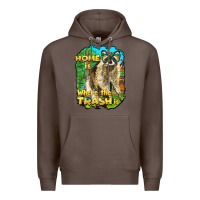 Coffee raccoon home is where the trash is Premium Hoodie - BarkalooDesign