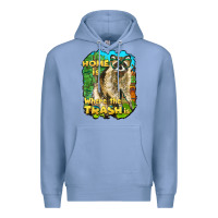 Colony Blue raccoon home is where the trash is Premium Hoodie - BarkalooDesign