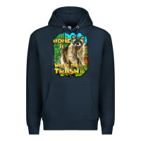 Navy raccoon home is where the trash is Premium Hoodie - BarkalooDesign