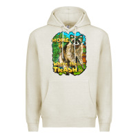 Oatmeal Heather raccoon home is where the trash is Premium Hoodie - BarkalooDesign