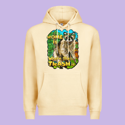 Raccoon Home Is Where The Trash Is Premium Hoodie Designed By Barkaloodesign