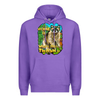 Purple raccoon home is where the trash is Premium Hoodie - BarkalooDesign