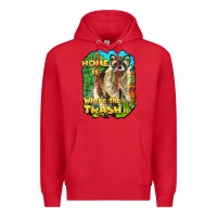 Red raccoon home is where the trash is Premium Hoodie - BarkalooDesign