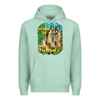 Seafoam raccoon home is where the trash is Premium Hoodie - BarkalooDesign