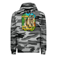 Slate Camo raccoon home is where the trash is Premium Hoodie - BarkalooDesign