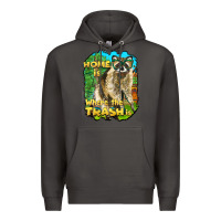Smoke raccoon home is where the trash is Premium Hoodie - BarkalooDesign