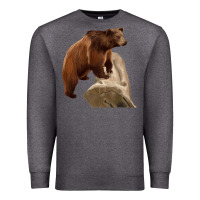 Charcoal Heather California Grizzly Bear Premium Sweatshirt - RanaPortraitStore