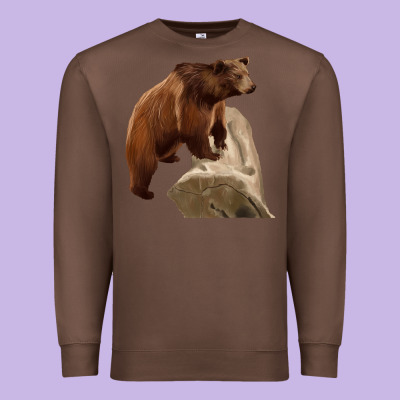 California Grizzly Bear Premium Sweatshirt Designed By Ranaportraitstore