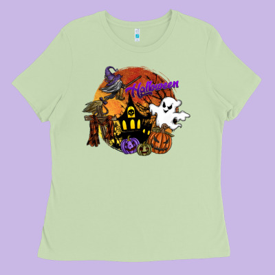 Halloween Ladies Tee Designed By Sublimationcraftshop