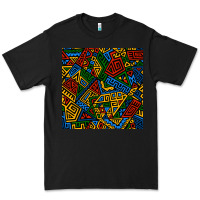 Black african geometric seamless pattern Premium Tee - BundleAndBundleShop