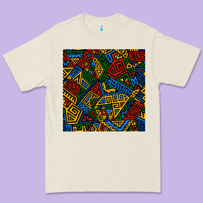 African Geometric Seamless Pattern Premium Tee Designed By Bundleandbundleshop