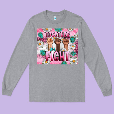 Breast Cancer Together Fight Long Sleeve Tee Designed By Artiststas