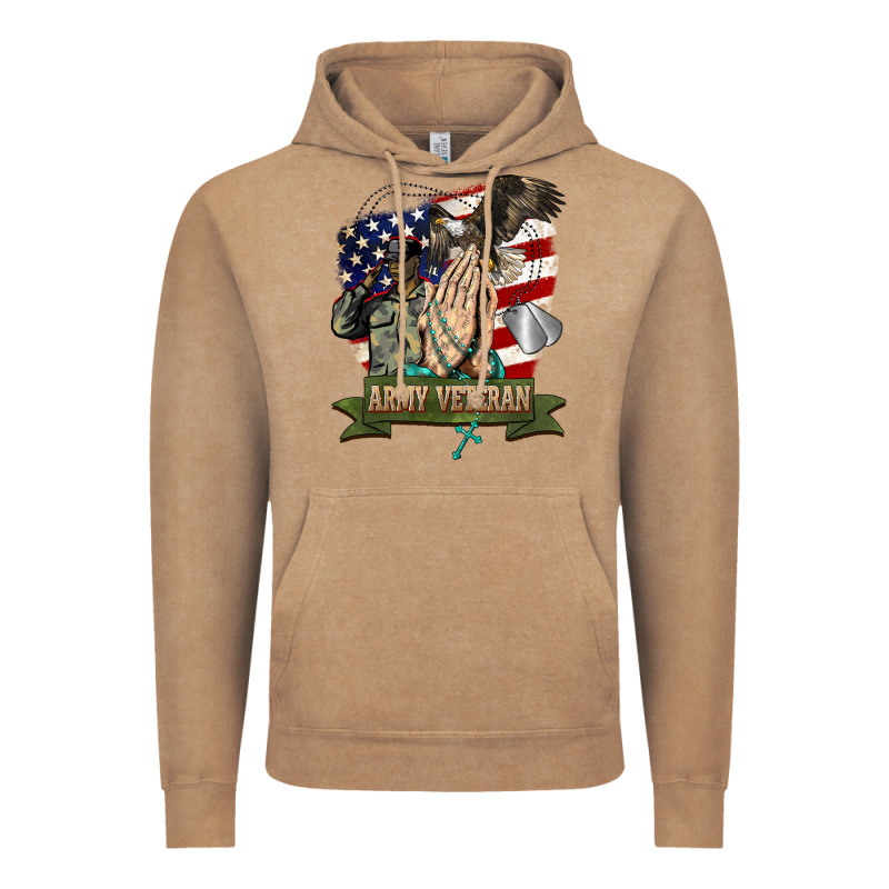 Army Veteran  Pray Vintage Hoodie by BarkalooDesign | Teevron