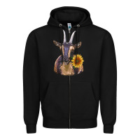 Black dark goat Zipper Hoodie - RanaPortraitStore