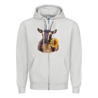 Dove Grey dark goat Zipper Hoodie - RanaPortraitStore