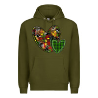 Army Green christmas heart Premium Hoodie - RanaPortraitStore
