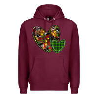 Burgundy christmas heart Premium Hoodie - RanaPortraitStore