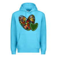 Ocean Blue christmas heart Premium Hoodie - RanaPortraitStore