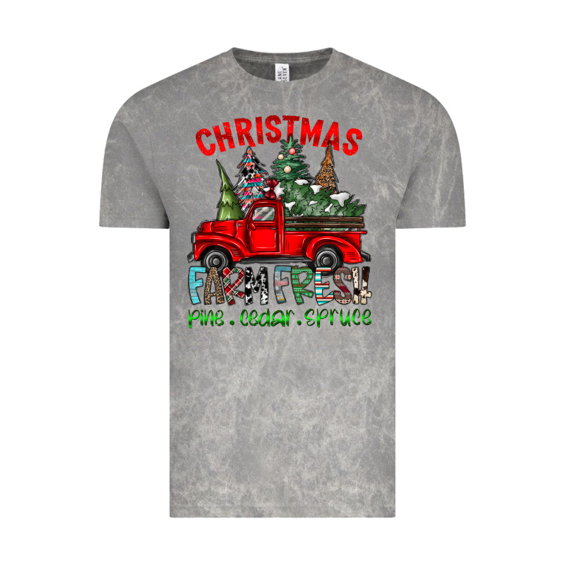 Christmas Tree Farm Truck Vintage Tee by CowhideDigitalArt | Teevron