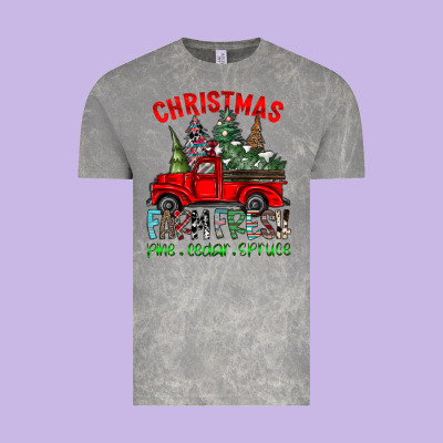 Christmas Tree Farm Truck Vintage Tee Designed By Cowhidedigitalart