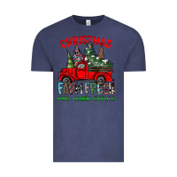 Vintage Denim christmas tree farm truck Vintage Tee - CowhideDigitalArt