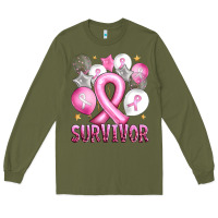 Army Green Balloons cancer ribbon survivor Long Sleeve Tee - Artiststas