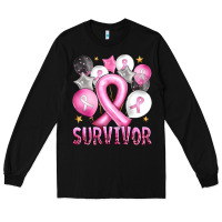 Black Balloons cancer ribbon survivor Long Sleeve Tee - Artiststas