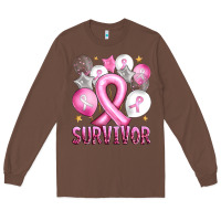 Balloons Cancer Ribbon Survivor Long Sleeve Tee | Teevron