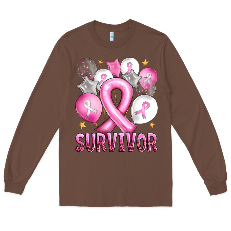 Balloons Cancer Ribbon Survivor Long Sleeve Tee by Artiststas | Teevron