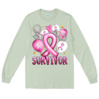 Matcha Balloons cancer ribbon survivor Long Sleeve Tee - Artiststas