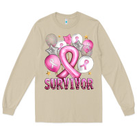 Mushroom Balloons cancer ribbon survivor Long Sleeve Tee - Artiststas