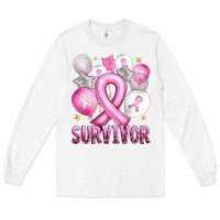 White Balloons cancer ribbon survivor Long Sleeve Tee - Artiststas