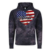 Cloud Black veteran heart american flag Vintage Hoodie - BarkalooDesign
