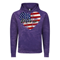 Cloud Purple veteran heart american flag Vintage Hoodie - BarkalooDesign