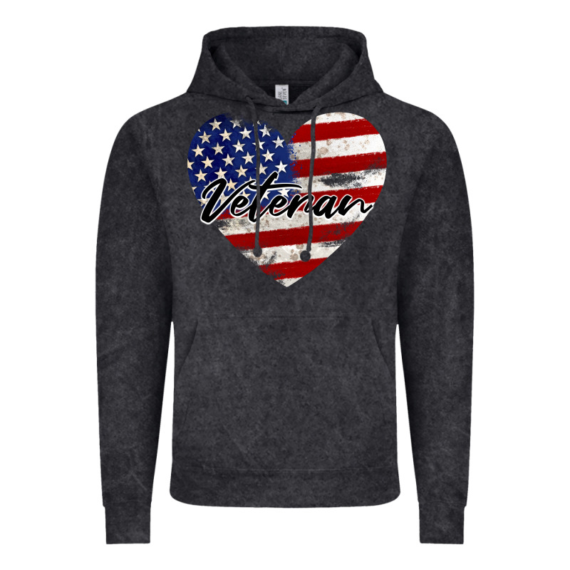 Veteran Heart American Flag Vintage Hoodie by BarkalooDesign | Teevron