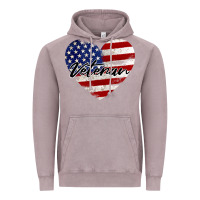 Vintage Zinc veteran heart american flag Vintage Hoodie - BarkalooDesign