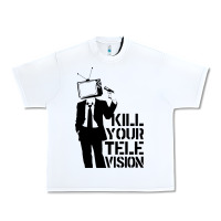 White kill your television Urban Heavy Tee - artisFamous