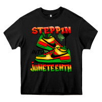 Black steppin' into juneteenth Heavy Core Tee - FaDigitalArtStudio