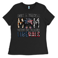 Black just a regular mom trying not to raise liberals Ladies Tee - CowhideDigitalArt