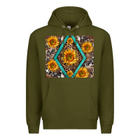 Army Green sunflower tumbler Premium Hoodie - BarkalooDesign
