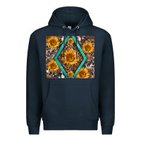 Navy sunflower tumbler Premium Hoodie - BarkalooDesign