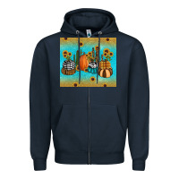 Navy fall pumpkin tumbler Zipper Hoodie - RanaPortraitStore
