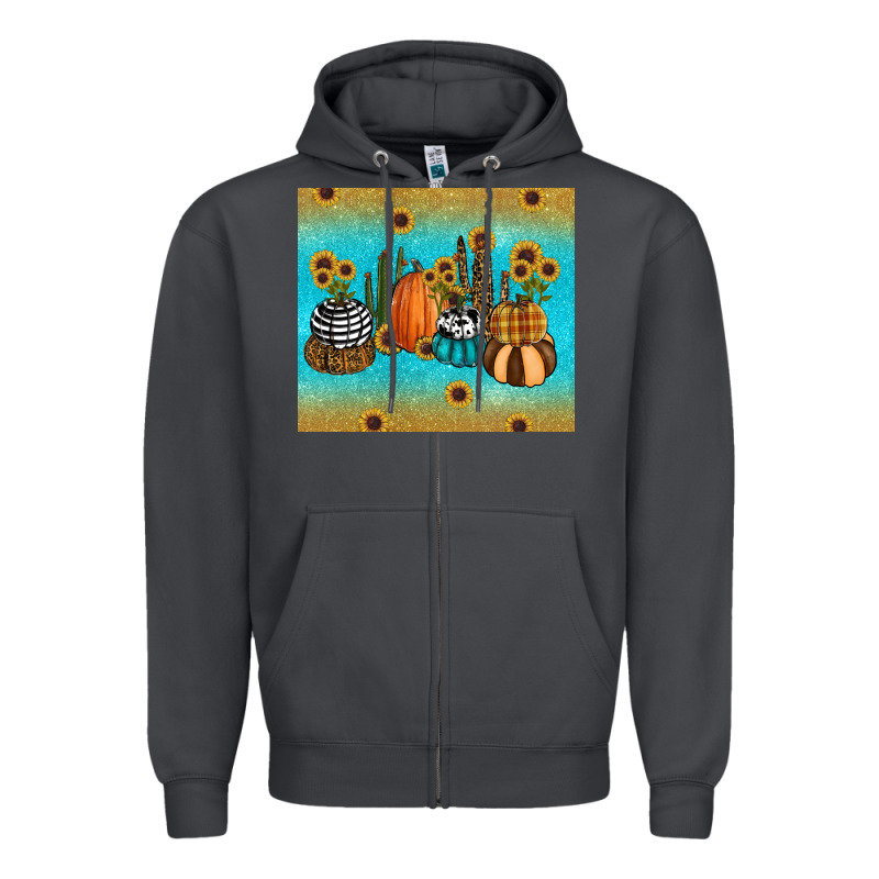Fall Pumpkin Tumbler Zipper Hoodie by RanaPortraitStore | Teevron