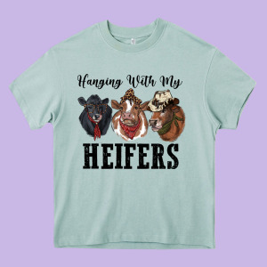 Hanging With My Heifers Heavy Core Tee Designed By Ranaportraitstore