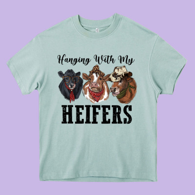 Hanging With My Heifers Heavy Core Tee Designed By Ranaportraitstore